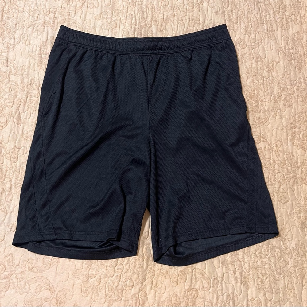 2 pair! All in Motion Men's Dark Athletic Shorts - Black and Navy